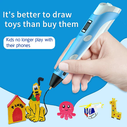 DIY 3D Drawing Pen With LCD Screen For Children